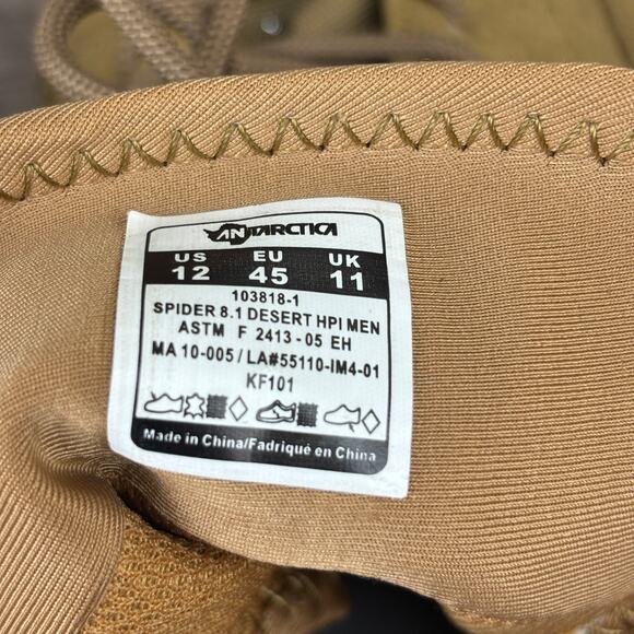 ANTARCTICA Tactical Boots Men's 12 Brown Lightweight Military Hiking Work - Picture 11 of 12